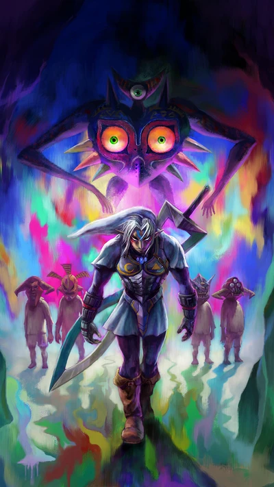 Link Confronts Majora: A Vivid Journey Through the Nightmare Realm