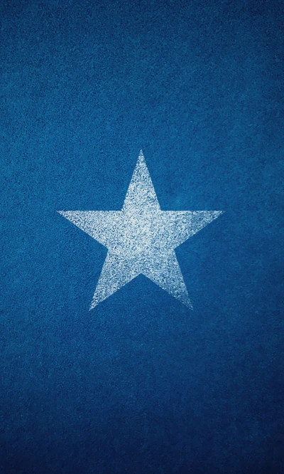 Textura azul crocante com estrela branca desgastada