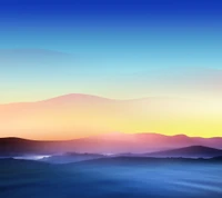 Serene Mountain Landscape at Sunrise