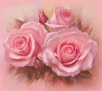 Delicate Pink Roses Against a Soft Background