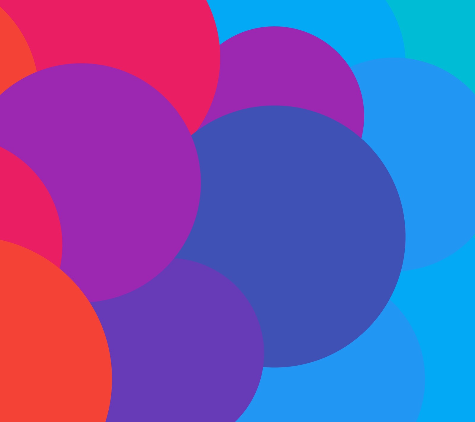 A close up of a bunch of colorful circles on a blue background (abstract, circle, dot)