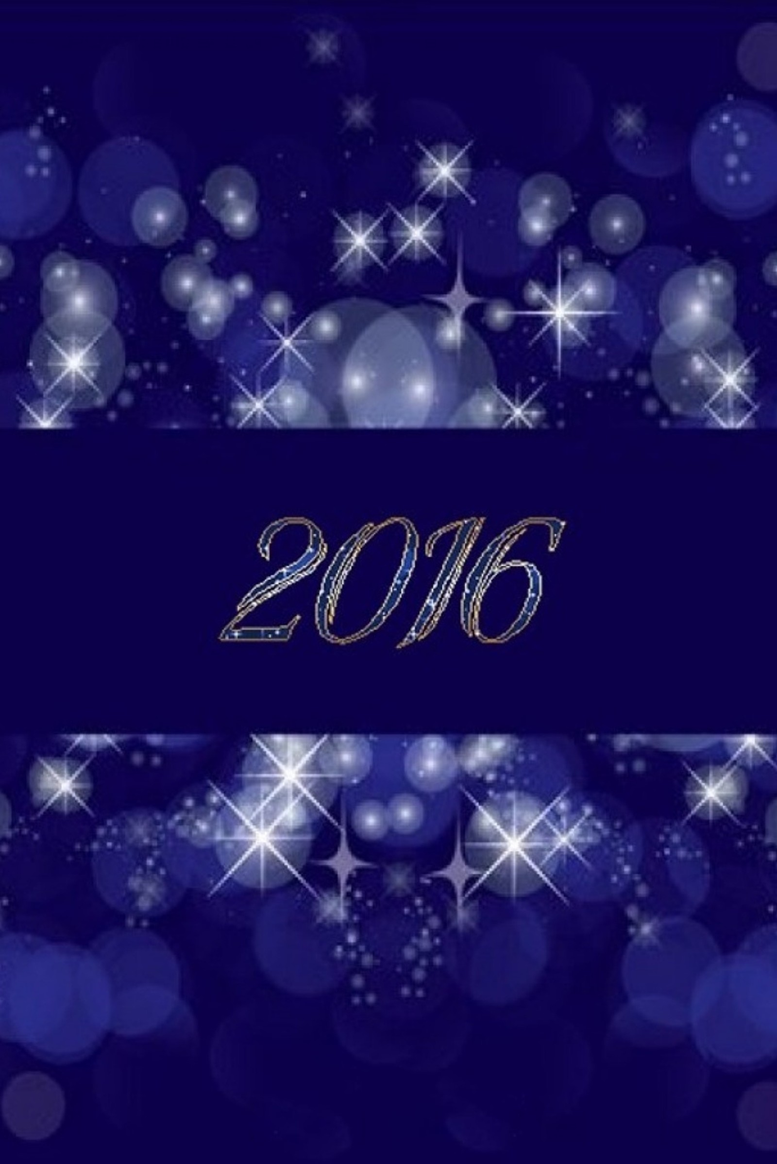 Un fondo azul con estrellas y destellos y un feliz año nuevo 2016 (2016, nuevo, año)