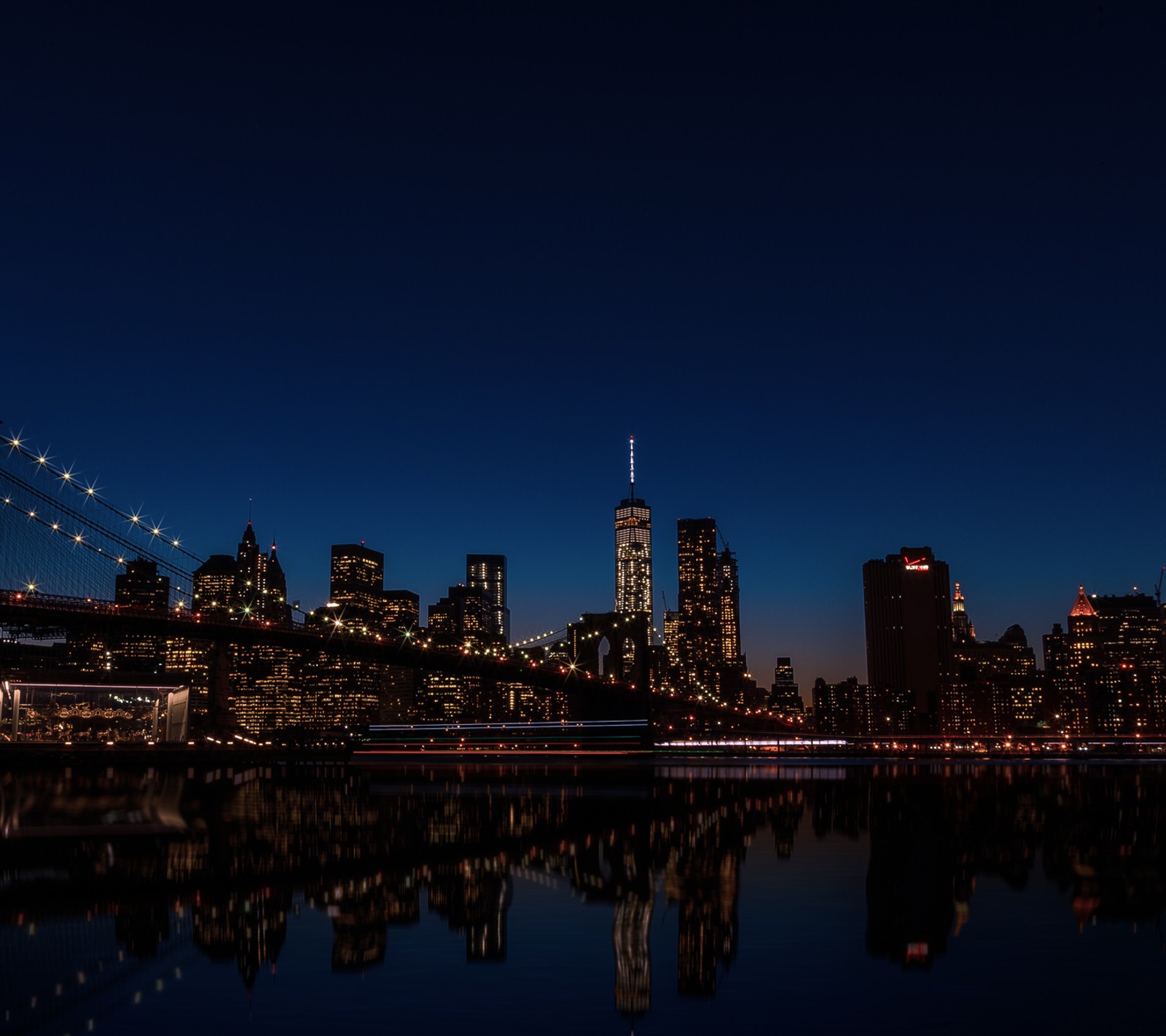 city, new york, night, reflection, town wallpaper