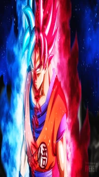 dragonball z, goku, saiyan blue, saiyan god