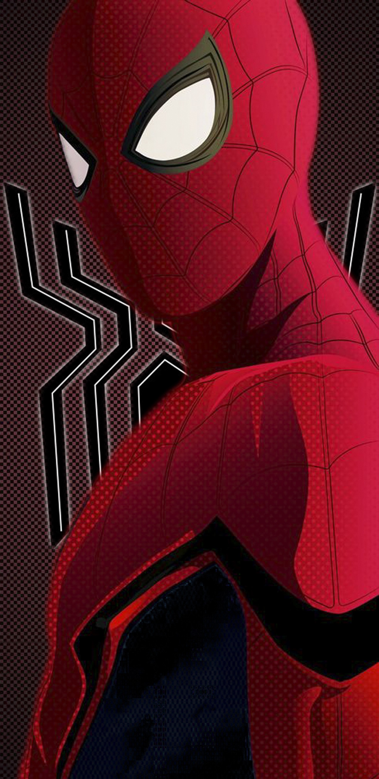 Spider-man dans un costume rouge sur un fond noir (avengers endgame, logo, marvel, nouveau papier peint, spiderman)