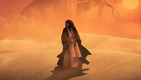 Obi-Wan Kenobi in a Desert Landscape at Dusk