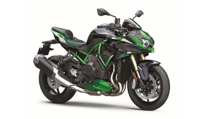 Kawasaki Z H2 SE: Moto esportiva 2021 em fundo branco