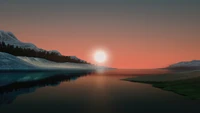 Tranquil Sunset Over a Serene Lake Scene