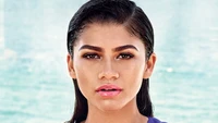 Portrait of Zendaya with a serene ocean backdrop