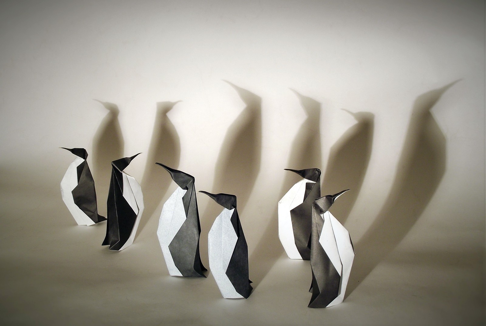 Lade origami, papierhandwerk, vogel, flugunfähiger vogel, pinguin Hintergrund herunter