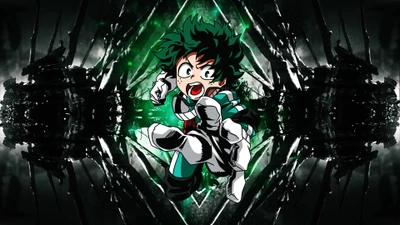 izuku midoriya, fundo escuro, my hero academia, anime, papel de parede 4k