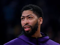 Anthony Davis in Lakers Gear: NBA Basketball Star Close-Up