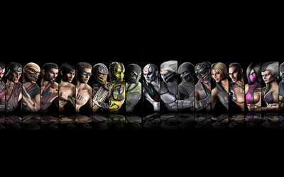 Mortal Kombat X Character Lineup: Iconic Fighters in Dynamic Illustration.