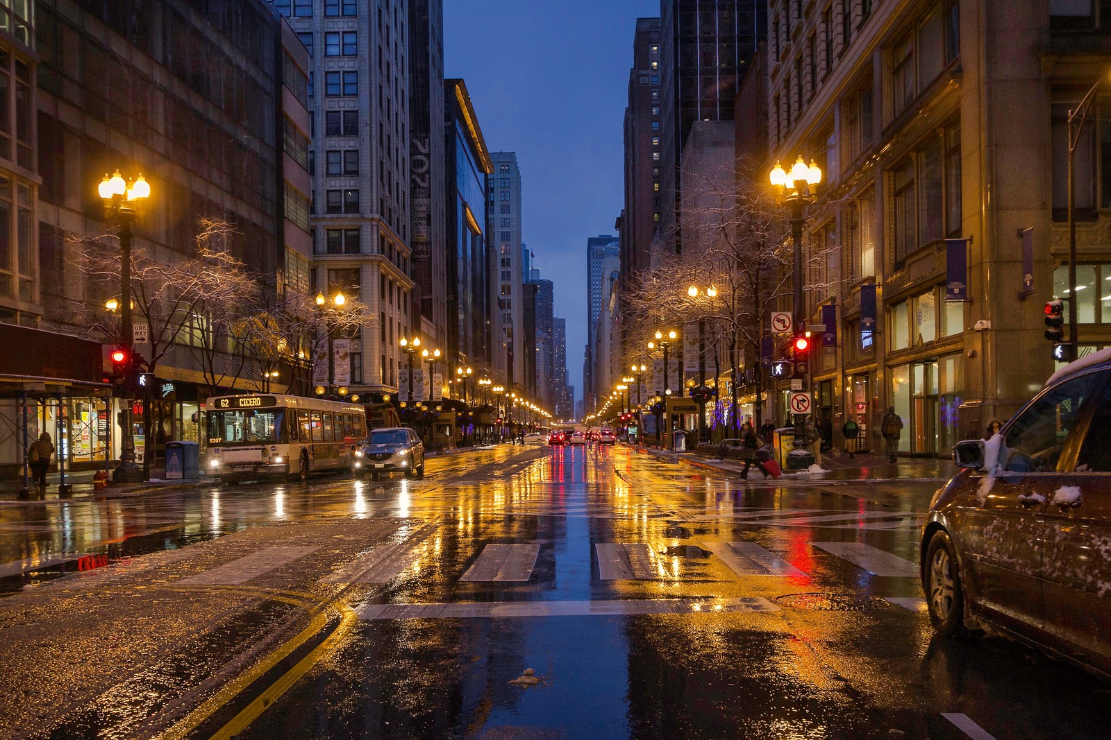 Téléchargez le fond d'écran chicago, zone urbaine, nuit, ville, métropole