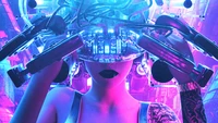 cyberpunk, chicas, tatuaje, ciencia ficción