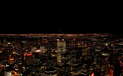 ciudad, noche, paisaje urbano, área urbana, metrópolis