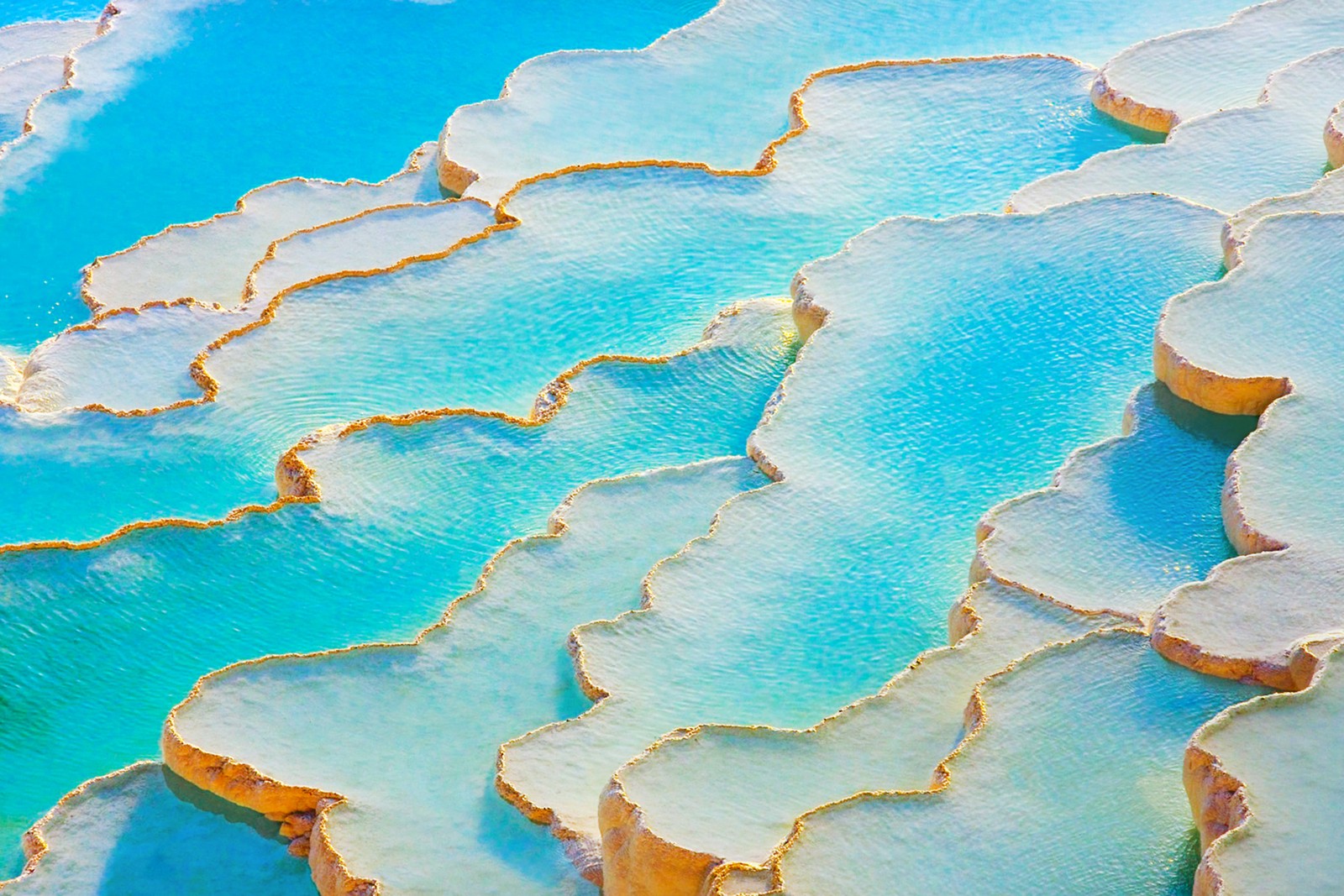 Descargar fondo de pantalla travertinos de pamukkale, thermal pools, caliza, pavo, naturaleza