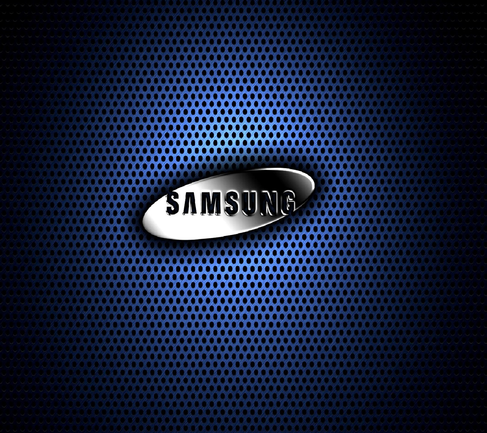 Un gros plan du logo samsung sur un fond bleu (samsung)