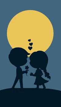 Amor minimalista bajo la luna