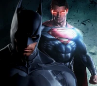 Epischer Kampf: Batman gegen Superman im dramatischen Comic-Stil