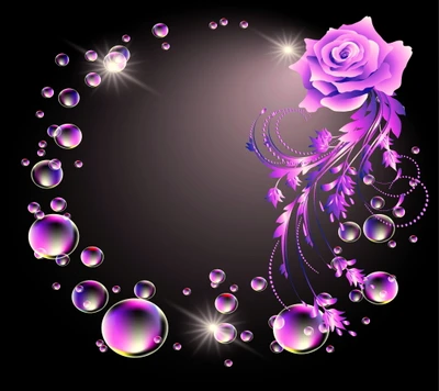 abstract, bubbles, vector flower