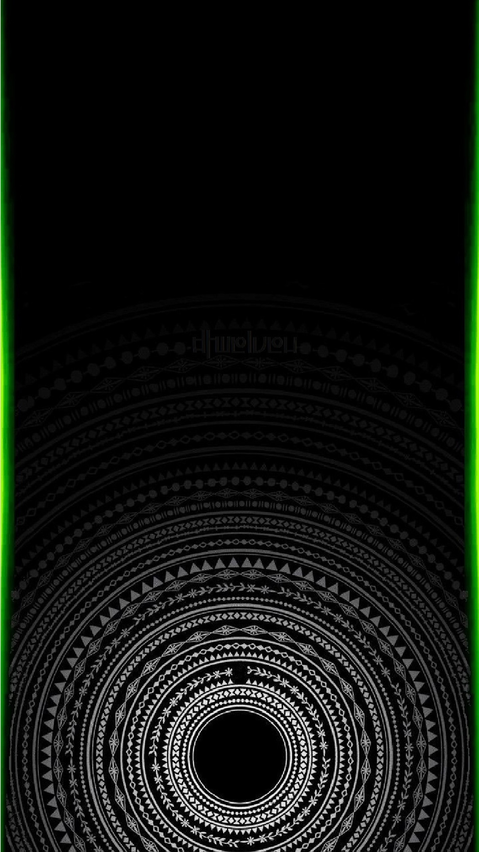 A black and green background with a circular design (12, circle, dtwelveu, edge, led)