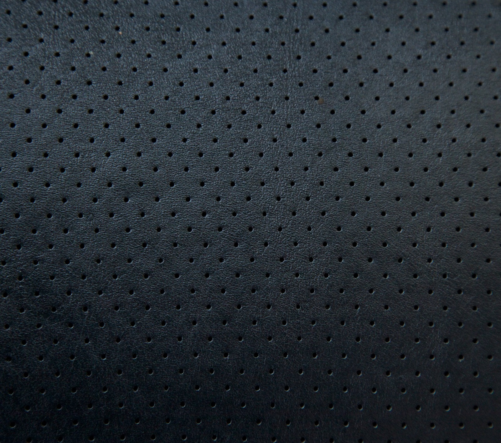 A close up of a black leather surface with holes (jean riget, leather)