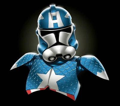 Marvel-Inspired Stormtrooper with Captain America Theme