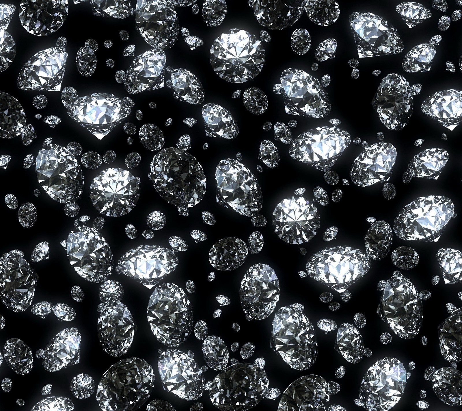 A close up of a bunch of diamonds on a black surface (brilliant, diamonds, jem)