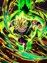 O lendário Super Saiyajin Broly ascende em uma explosão de energia vibrante