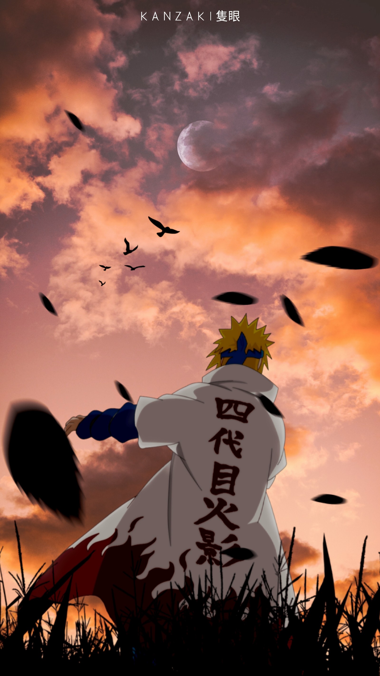 Personaje de anime lanzando una pelota de béisbol al aire con un fondo de atardecer (akatsuki, boruto, itachi, naruto, obito)