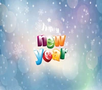 Colorful New Year Celebration with Snowflakes and a Happy Winter Vibe