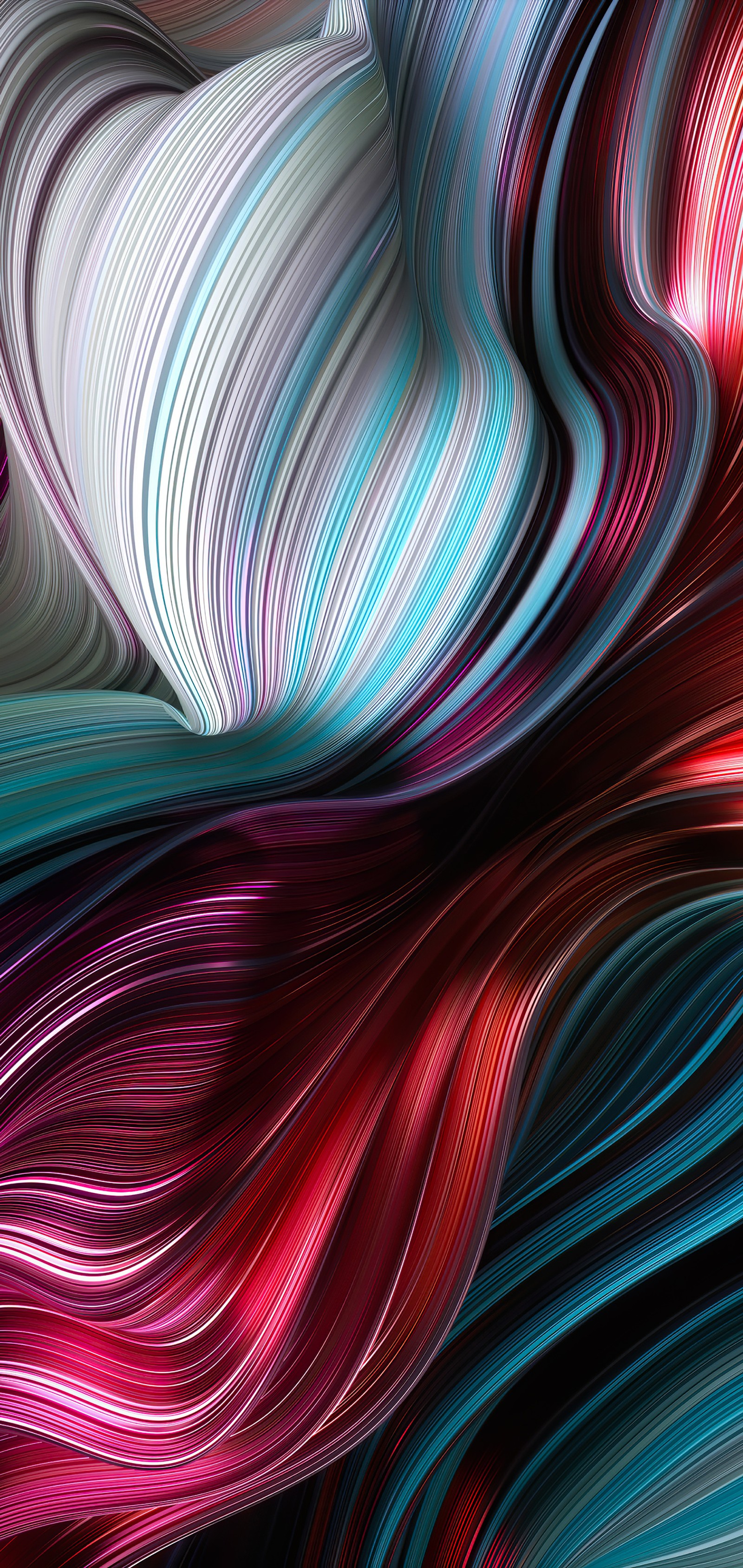 Photographie abstraite d'un coussin en forme de cœur avec un tourbillon coloré (art fractal, art, art abstrait, art numérique, design)