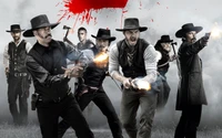 Action-Packed Showdown in a Gritty Western Landscape