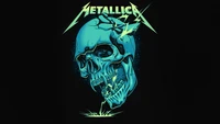 metallica, skull, black background, graphics cgi, blackdark wallpaper