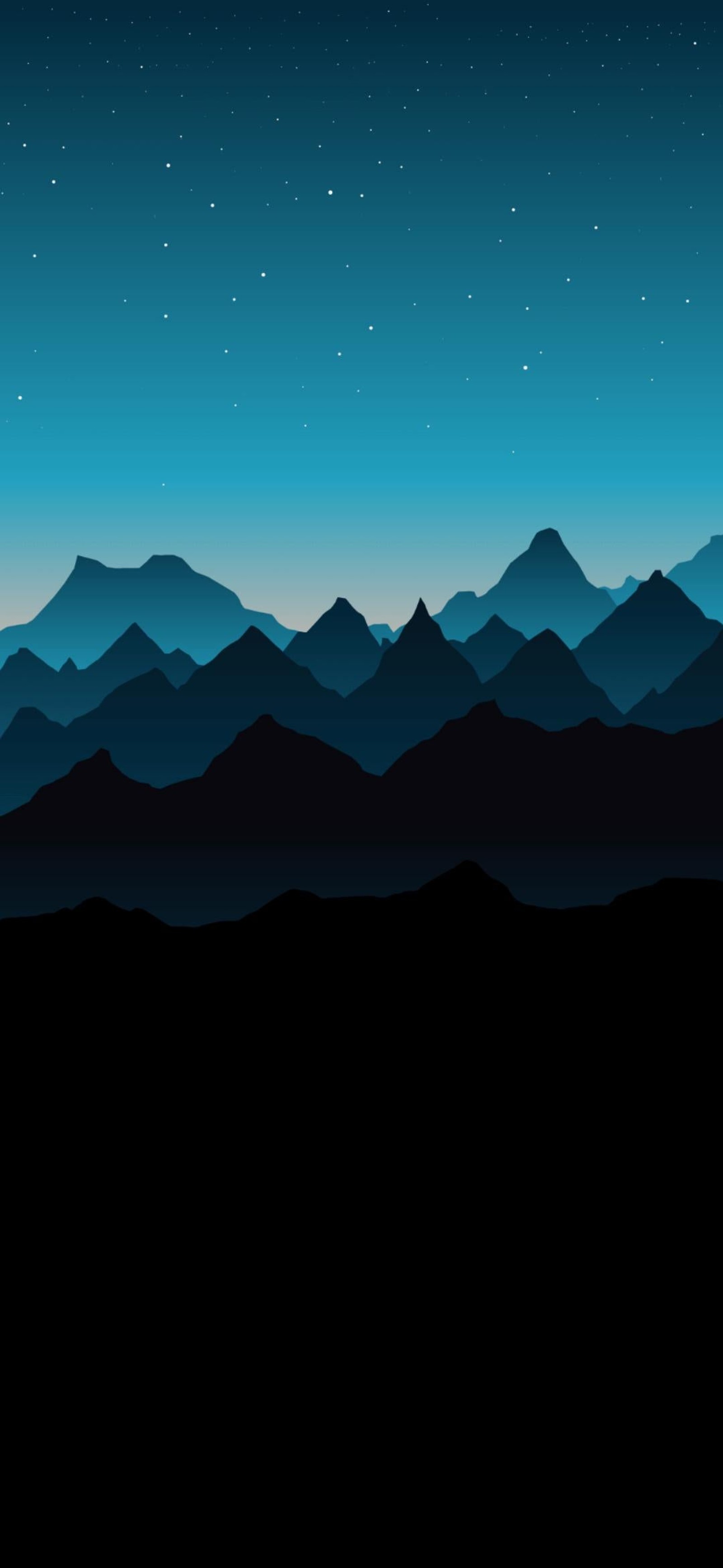 Mountains in the night sky with stars and a few clouds (mountain, mount scenery, mountain range, atmosphere, cloud)