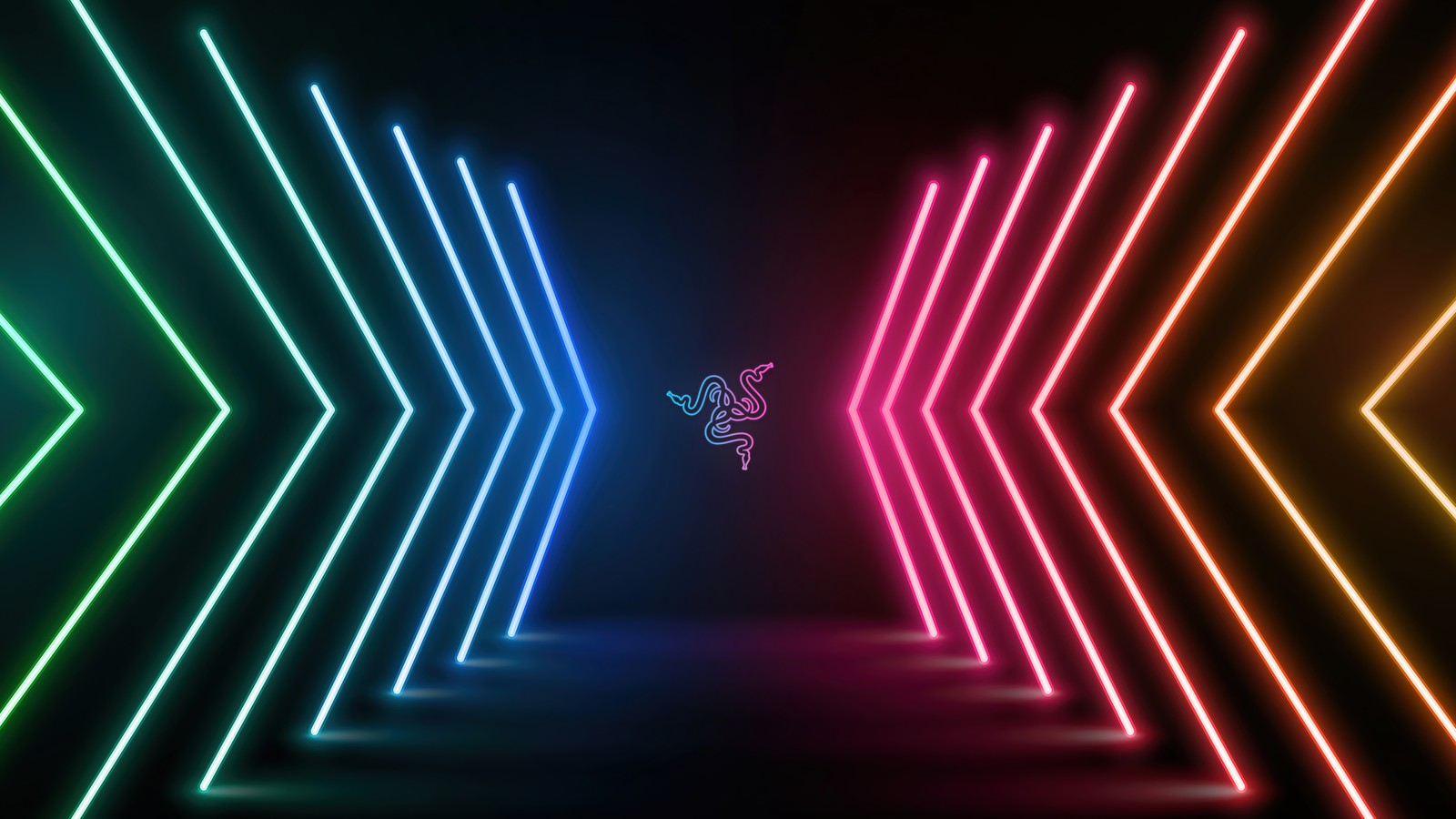 razer, logo, neon, lights, background wallpaper