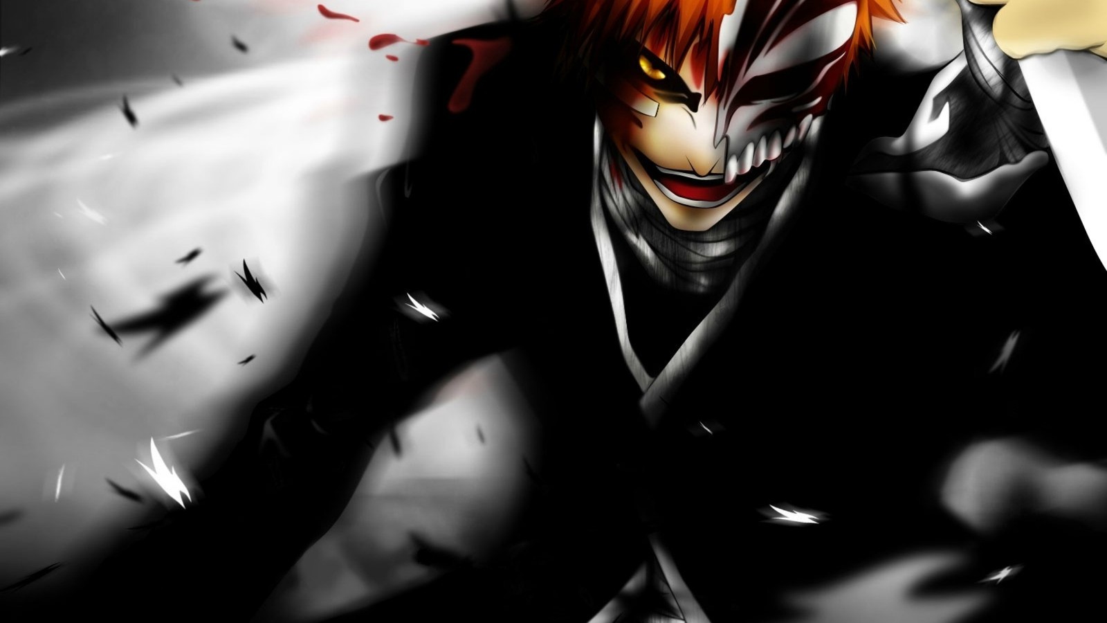 Anime, blanquear, blanquear, blanquear, blanquear, b (ichigo kurosaki, rukia kuchiki, bleach, anime, oscuridad)