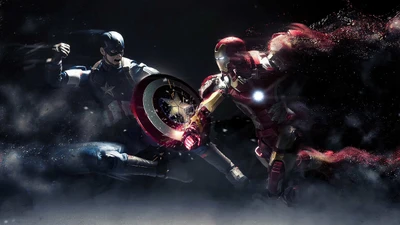 Epic Battle in the Dark: Iron Man vs. Captain America