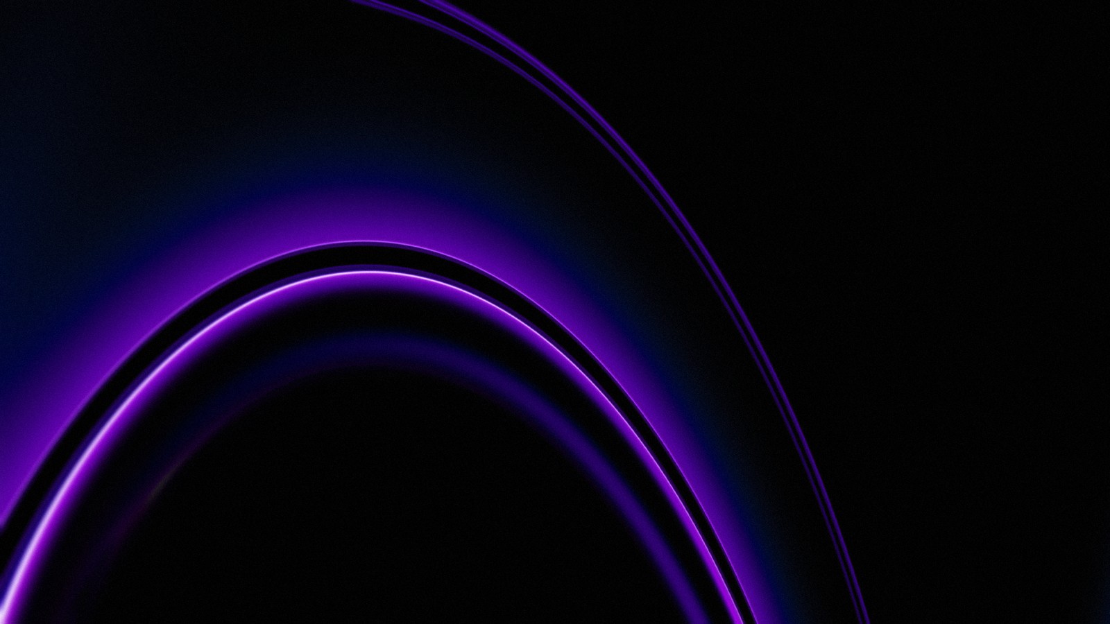 Fond abstrait violet et noir avec des lignes courbes (lumière, violet, magenta, bleu électrique, néon)