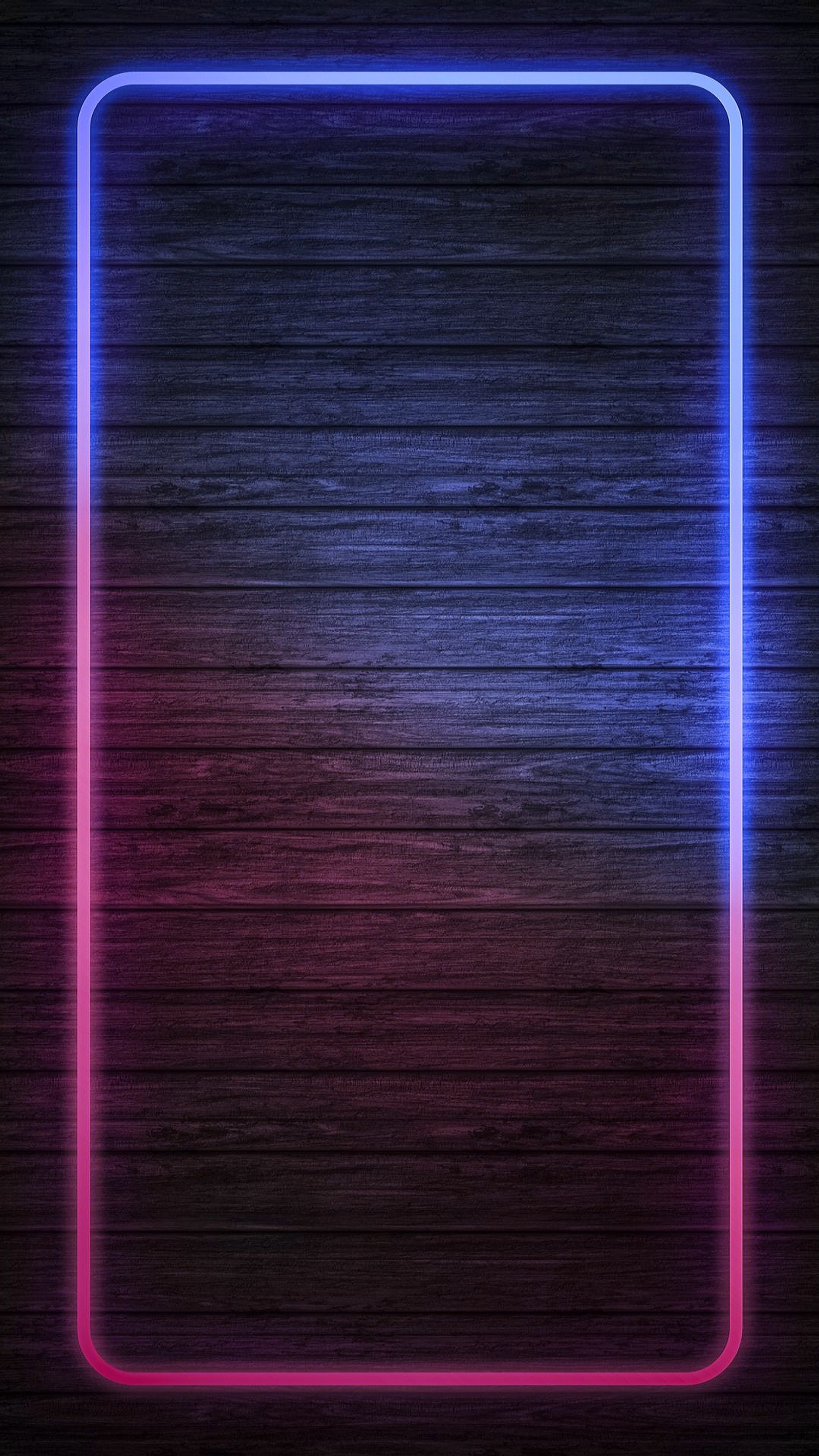 Neon frame on a wooden background (blue, edge, frame, galaxy, hd)