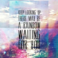 look, rainbow, waiting wallpaper