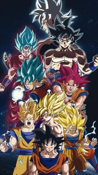 Super Saiyan Goku Transformationsvorführung: Episches Dragon Ball Anime Hintergrundbild