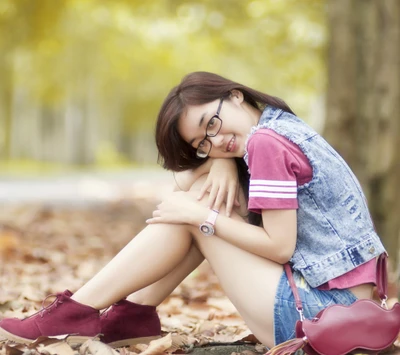 Fille joyeuse embrassant la beauté de la nature