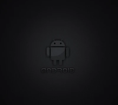 Black Android Icon on Dark Background