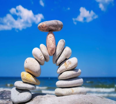 beach, clouds, galaxy, landscape, pebbles