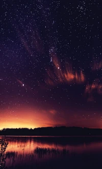 galáxia, noite, céu, estrelas