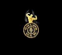 Logo de Gold's Gym con fondo negro ahumado