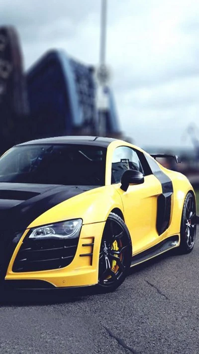 audi, audi r8, amarelo