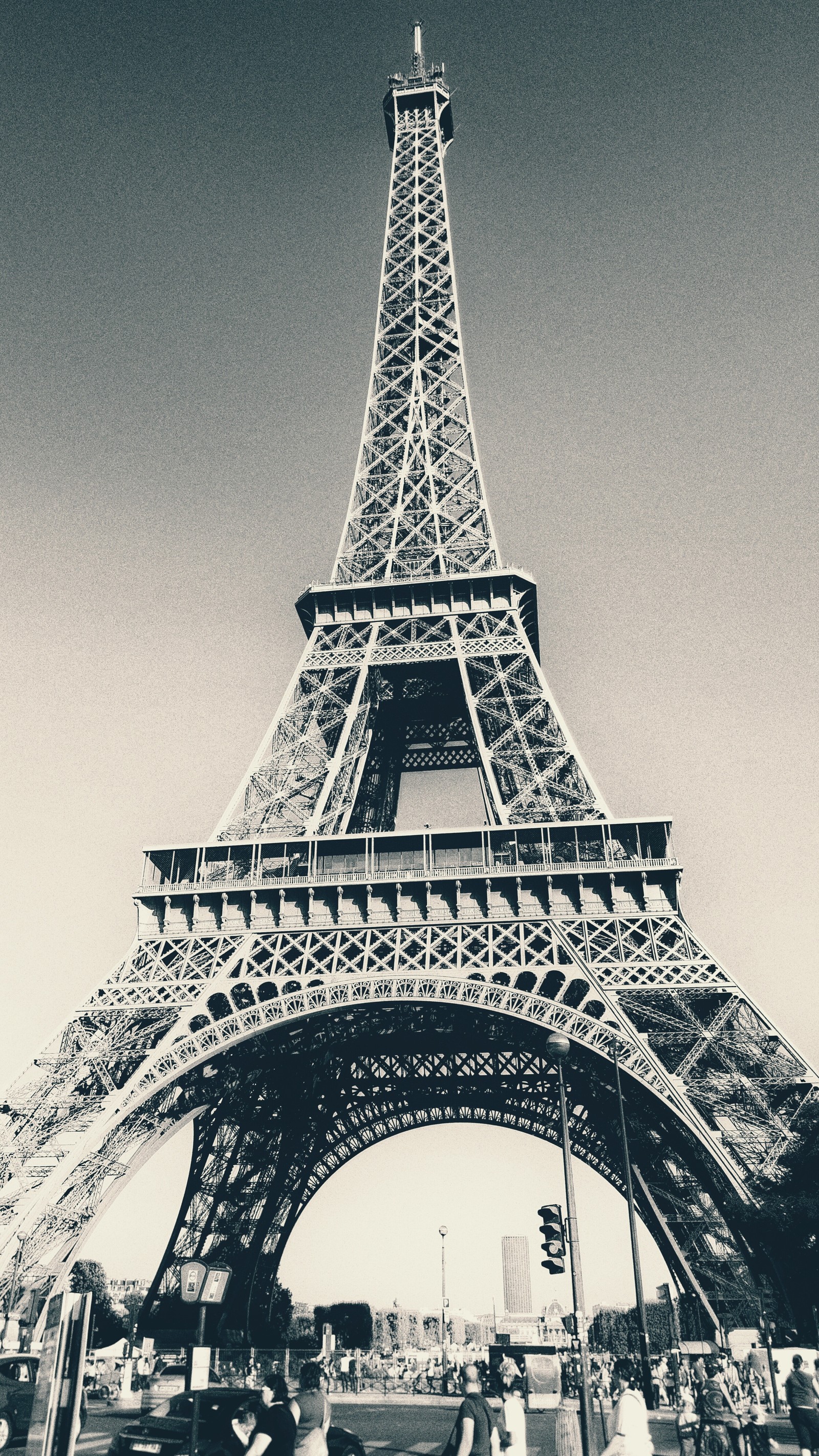 Girafas em frente à torre eiffel em paris (preto, edifício, branco)